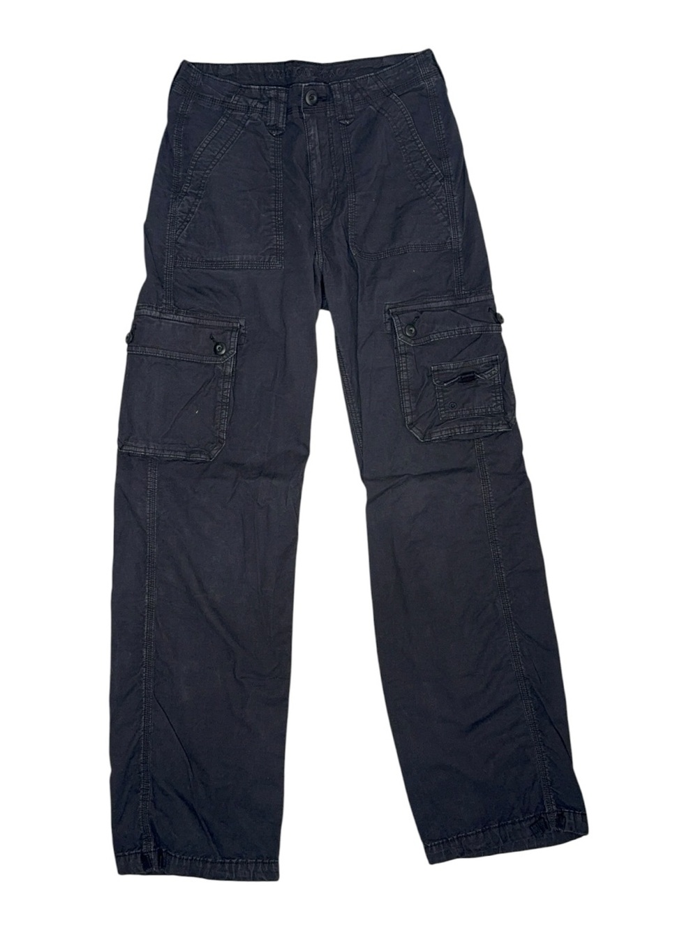American Eagle Stretch Cargo Pants Lightweight Black Size 4